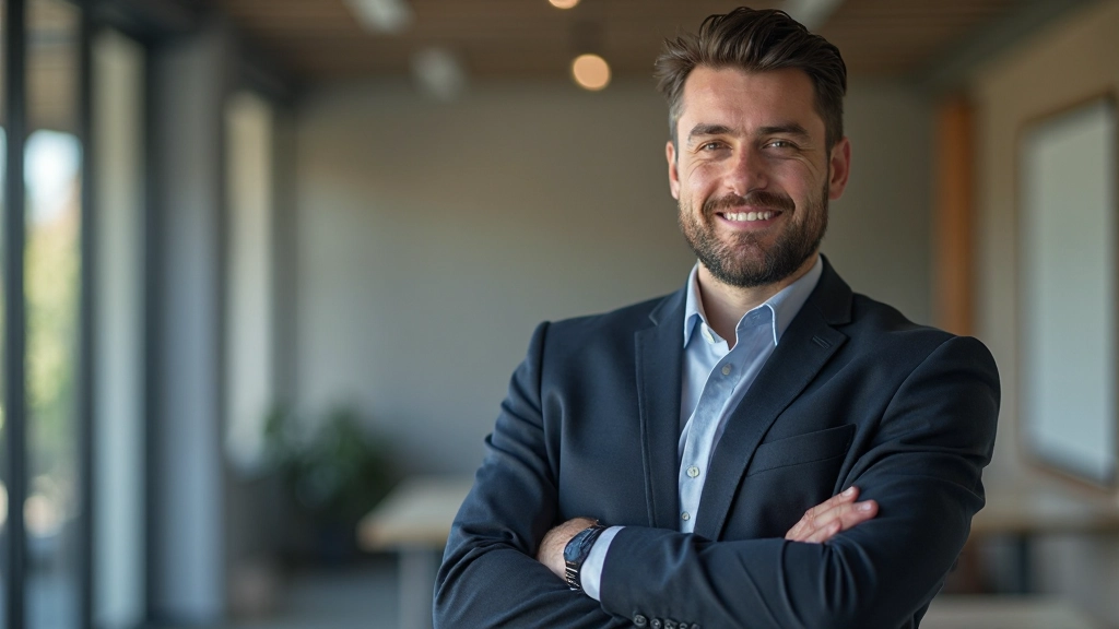 Professioneel portret van zelfverzekerde persoon in trainingsomgeving