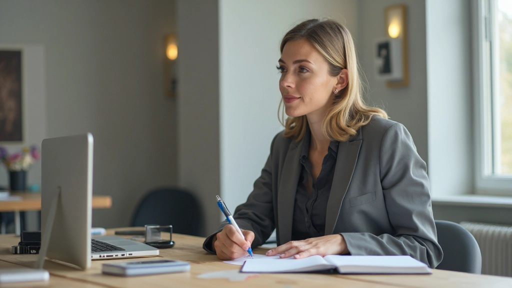 Professioneel bureau met doelstellingsplanner en notitieblok